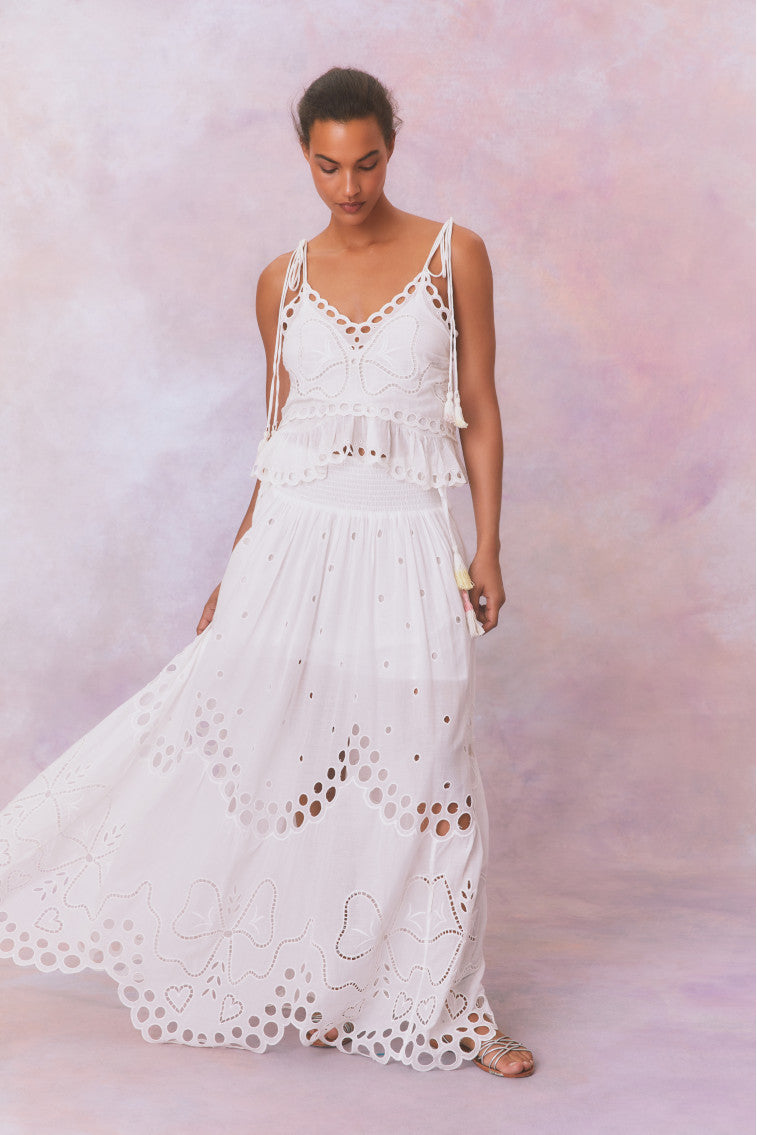 Cassaro Eyelet Cotton Maxi Skirt-morningim