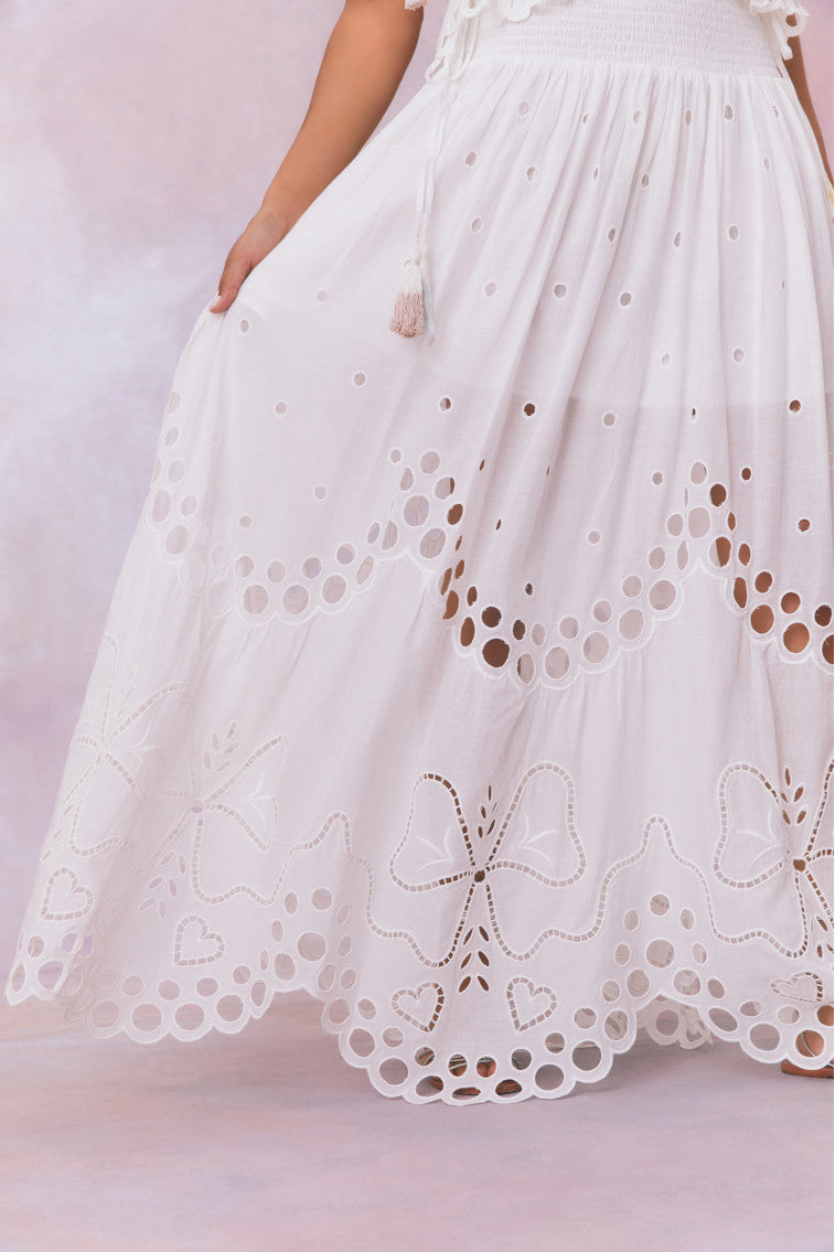Cassaro Eyelet Cotton Maxi Skirt-morningim