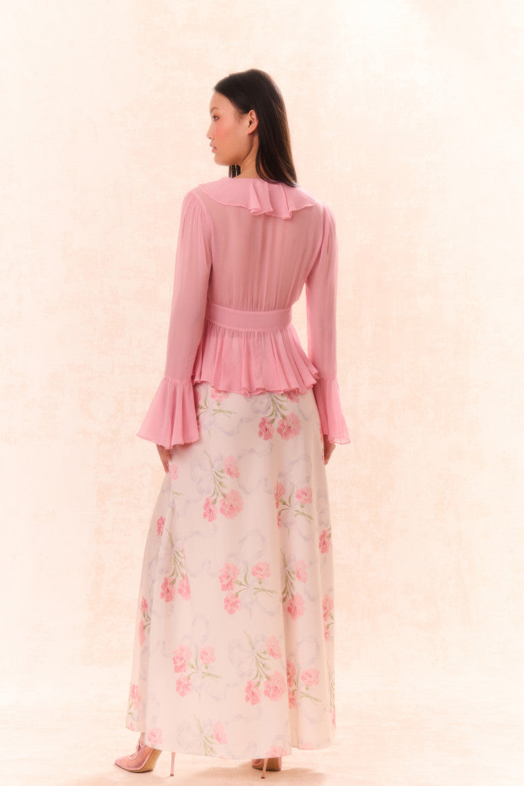 Connie Silk Floral Maxi Skirt-morningim