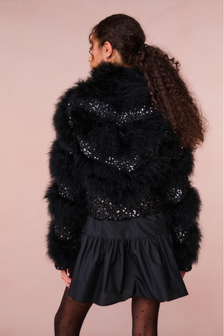 Curran Sequin Feathered Jacket-morningim