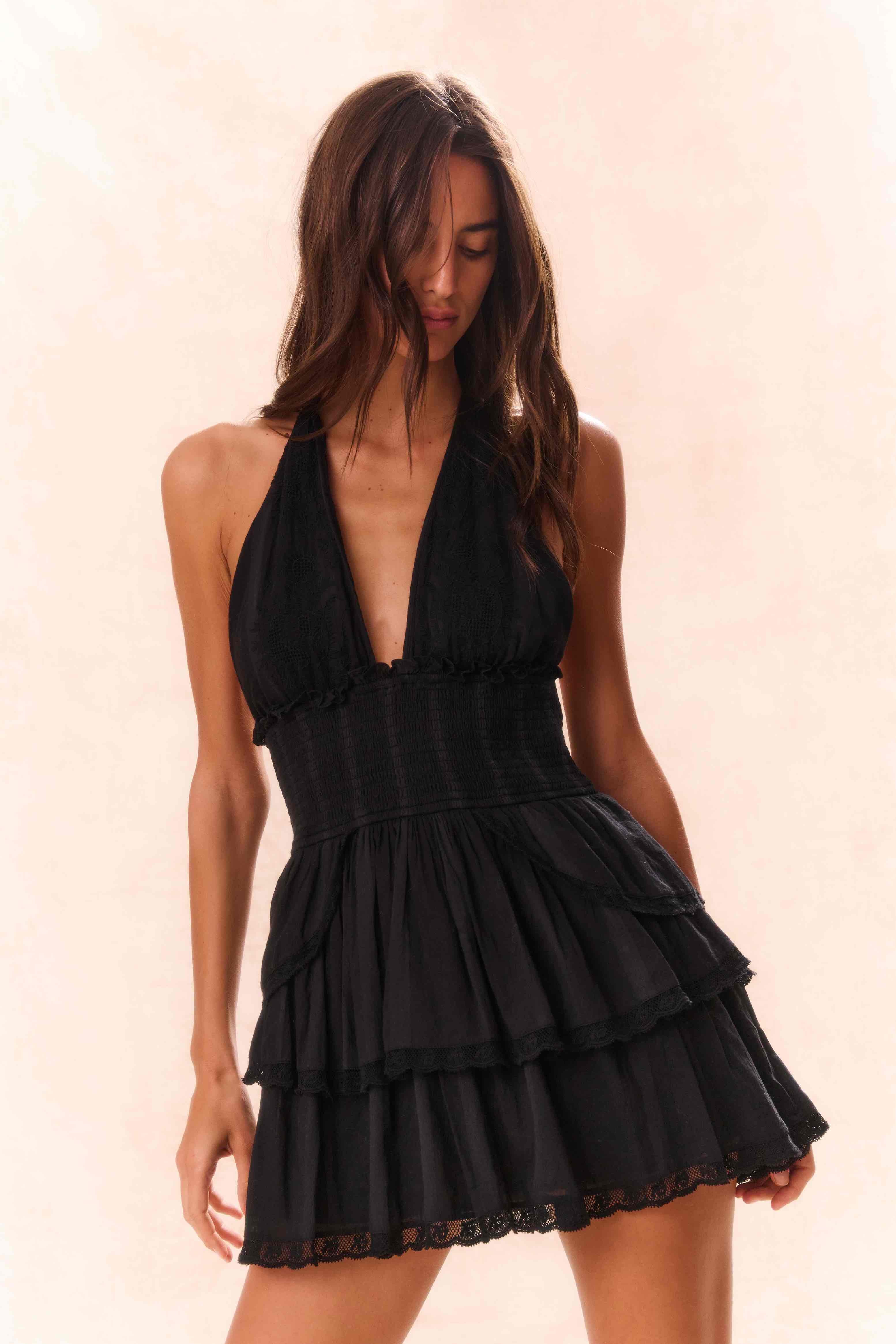 Deanna Heritage Halter Mini Dress-morningim