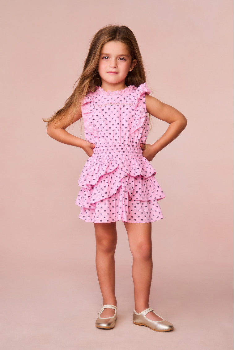 Girls Decker Cotton Bow Dress-morningim
