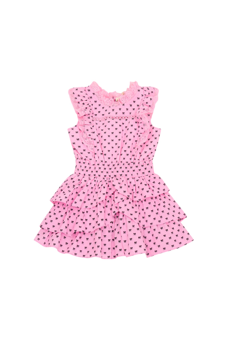 Girls Decker Cotton Bow Dress-morningim