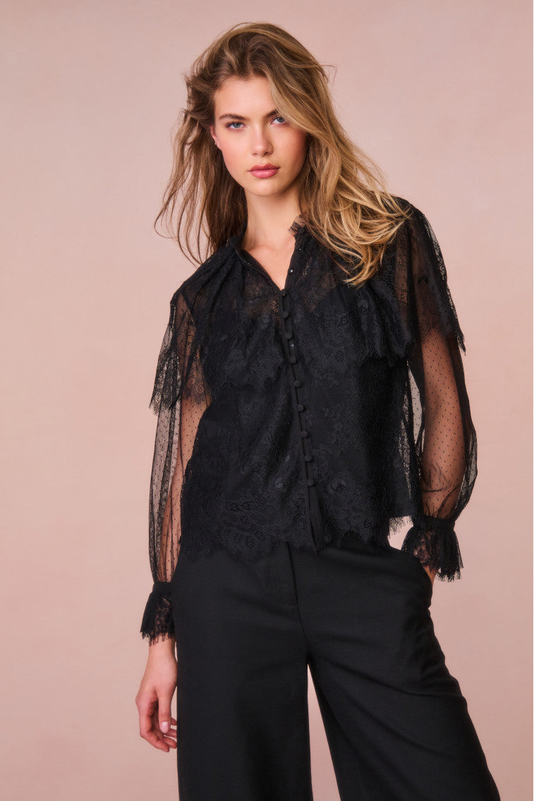 Duquette Sheer Lace Top-morningim