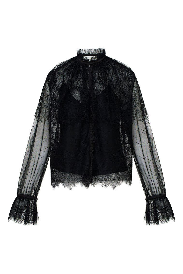 Duquette Sheer Lace Top-morningim
