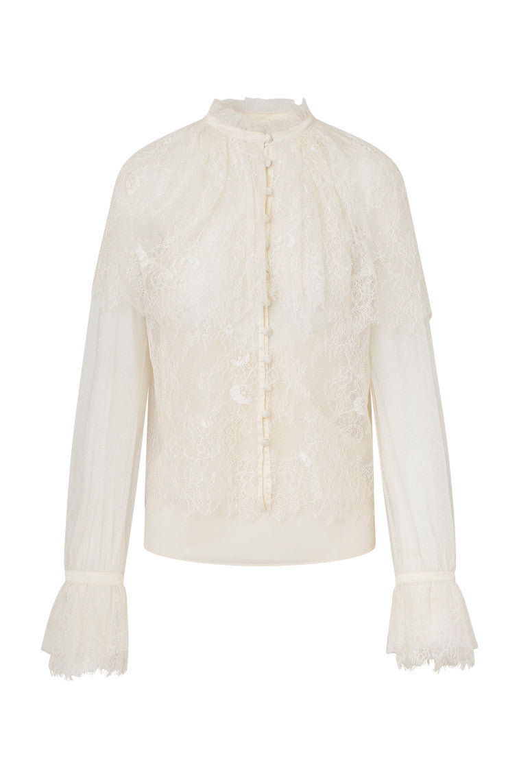 Duquette Sheer Lace Top-morningim