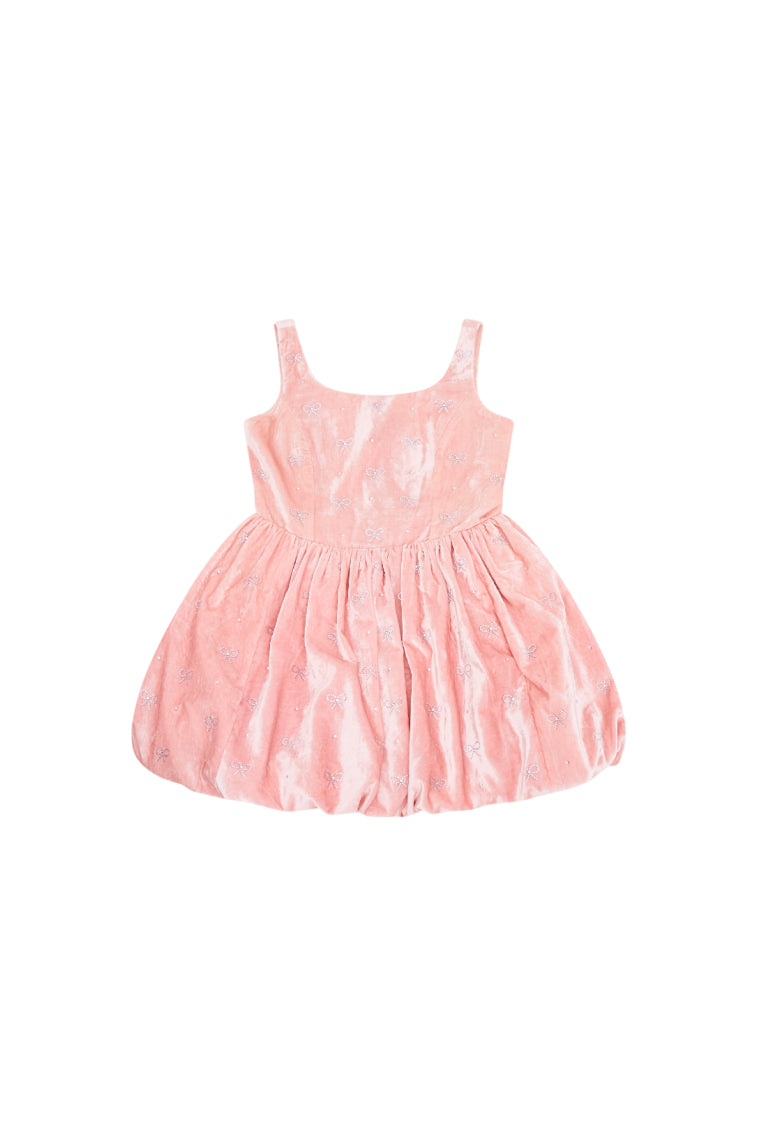 Girls Eilie Velvet Mini Dress-morningim