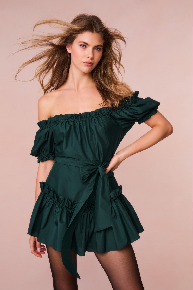 Estine Taffeta Mini Dress-morningim