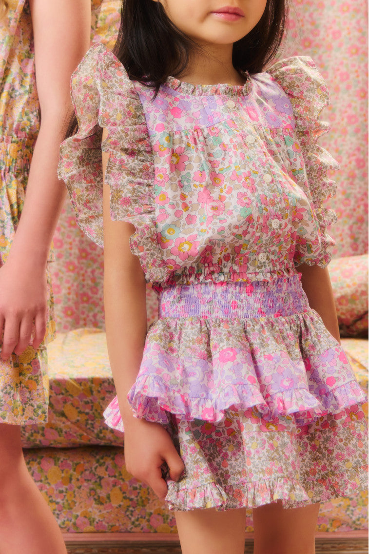 Girls Coretta Liberty Fabric Top-morningim
