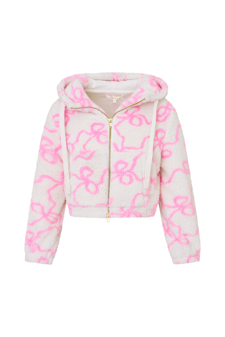 Girls Jacquel Fleece Bow Print Bomber-morningim