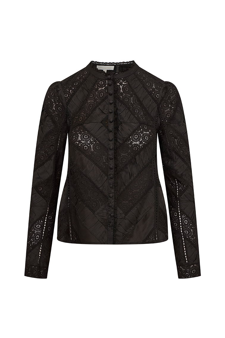 Isaline Button Down Lace Top-morningim