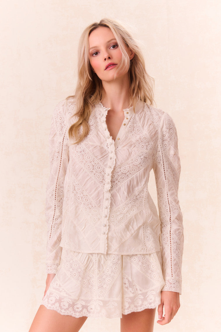 Isaline Button Down Lace Top-morningim