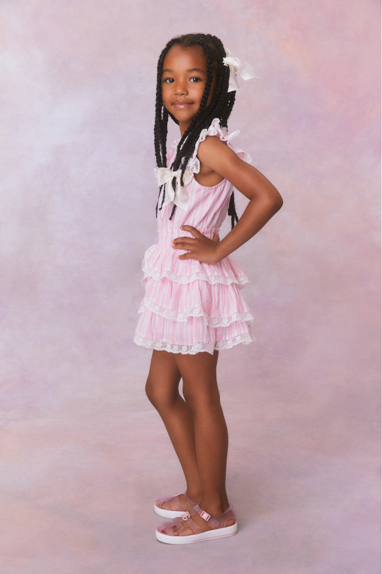 Girls Janelly Cotton Stripe Dress-morningim