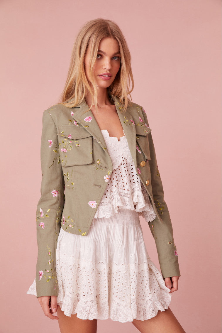 Dolisa Embroidered Military Jacket-morningim