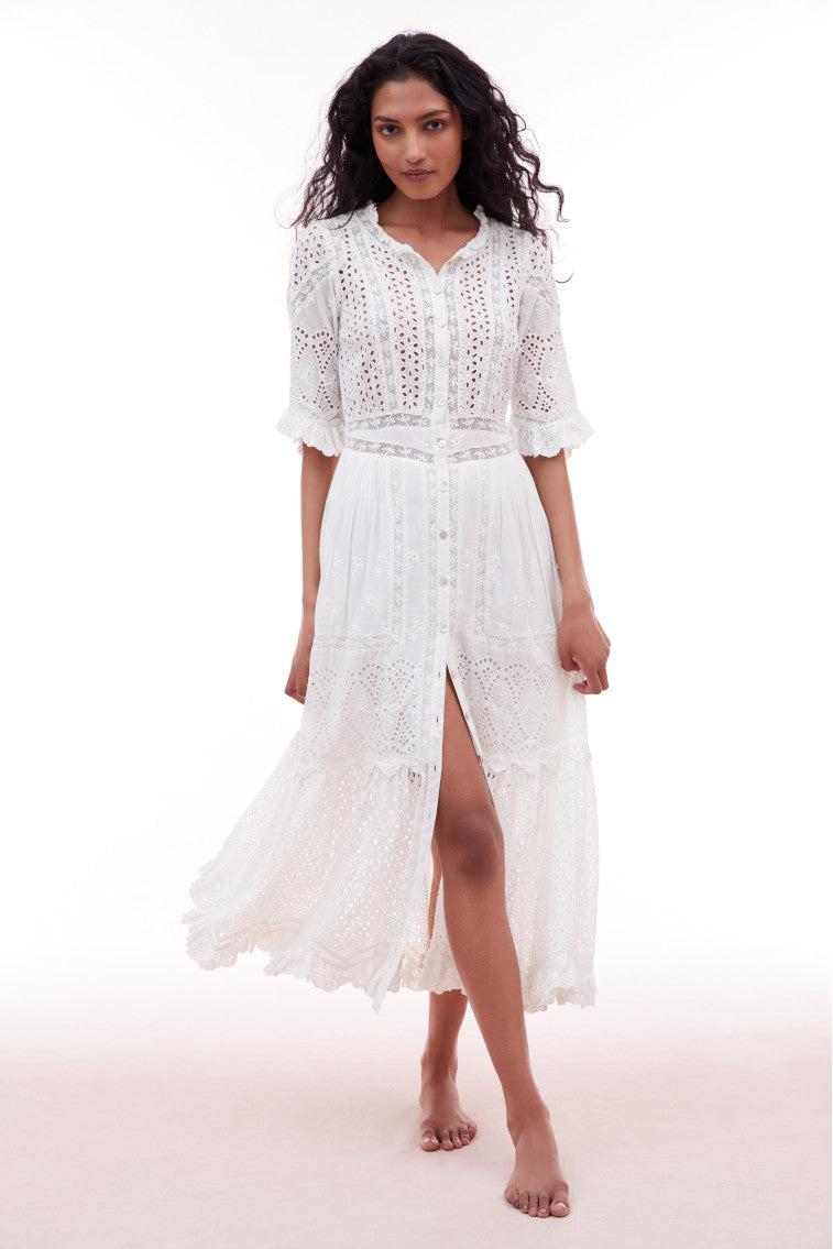 Botina Eyelet Midi Dress-morningim