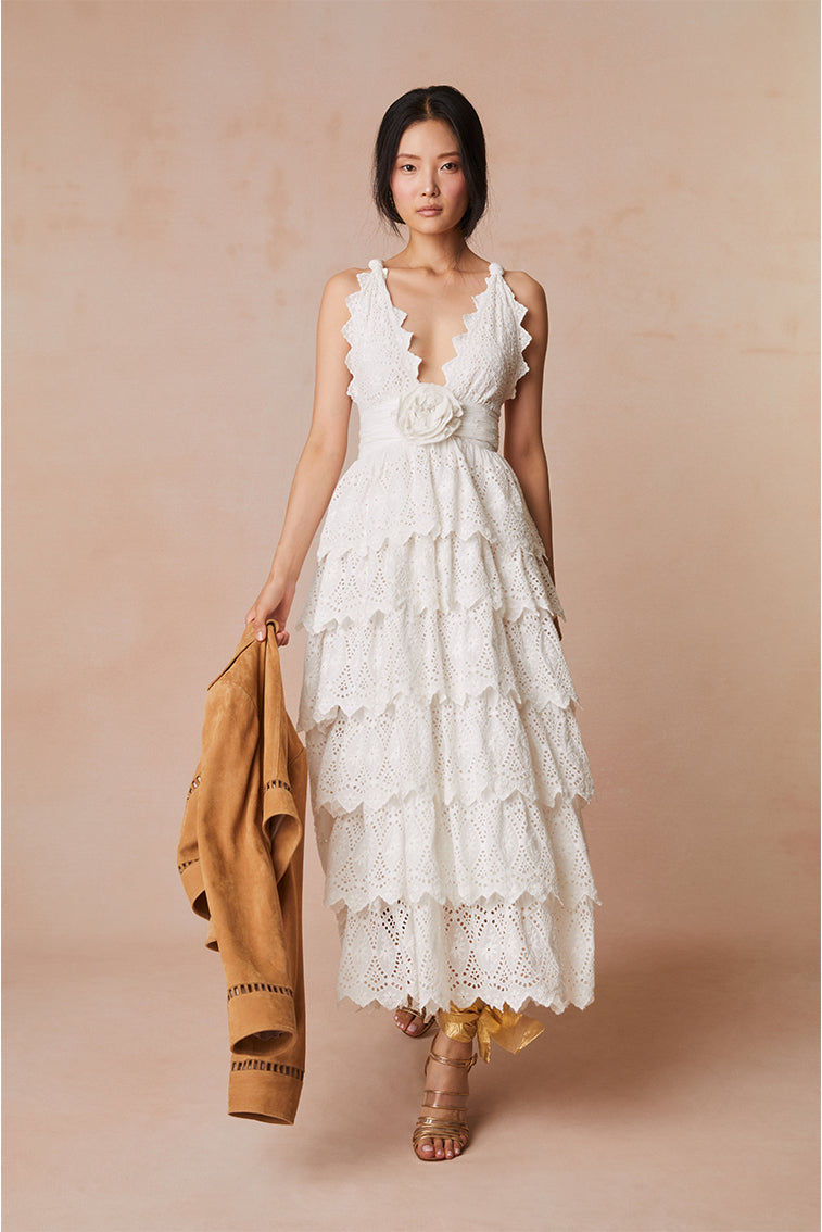 Nevis Eyelet Halter Maxi Dress-morningim