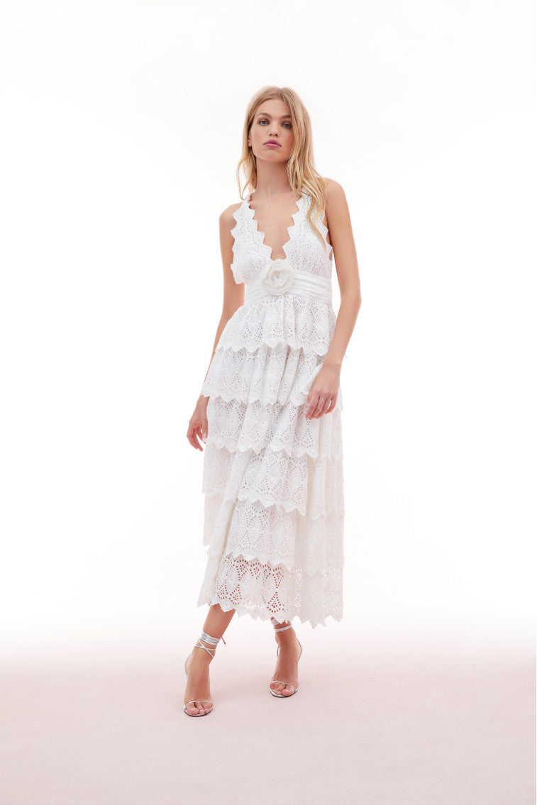 Nevis Eyelet Halter Maxi Dress-morningim