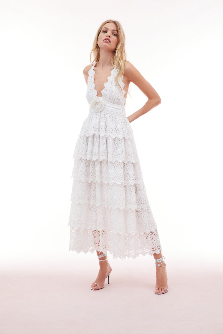 Nevis Eyelet Halter Maxi Dress-morningim