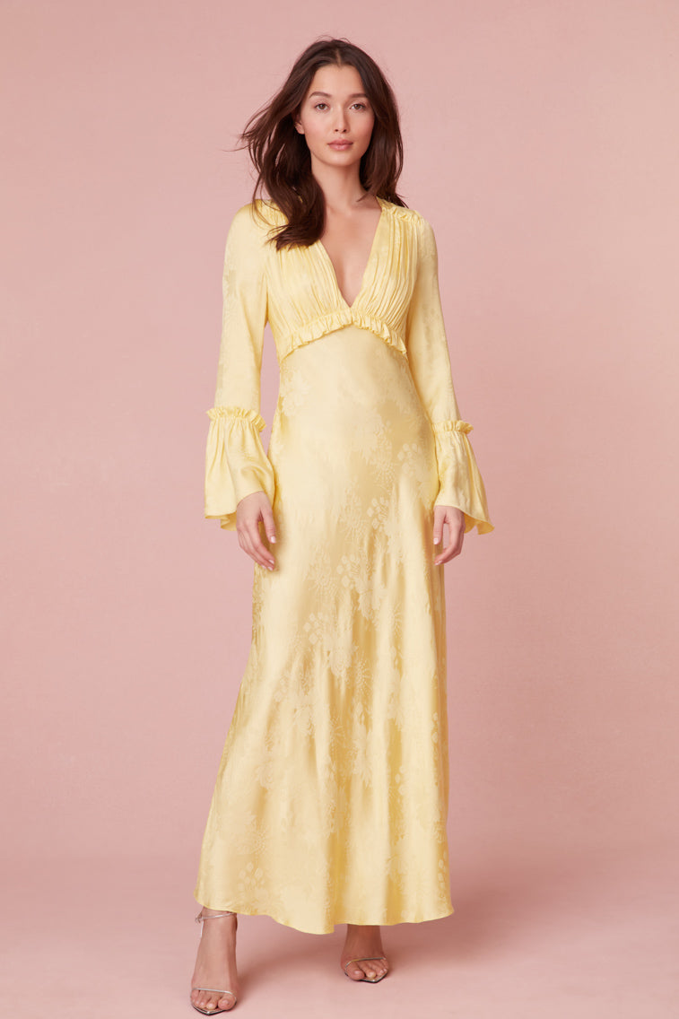 Kalona Silk Jacquard Maxi Dress-morningim