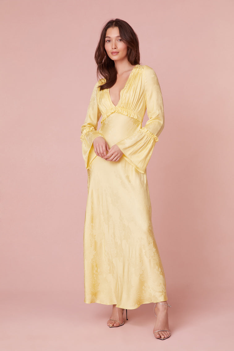 Kalona Silk Jacquard Maxi Dress-morningim