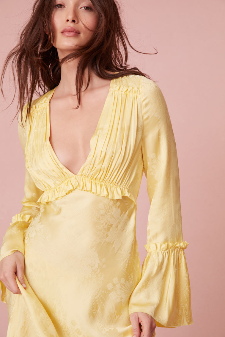 Kalona Silk Jacquard Maxi Dress-morningim