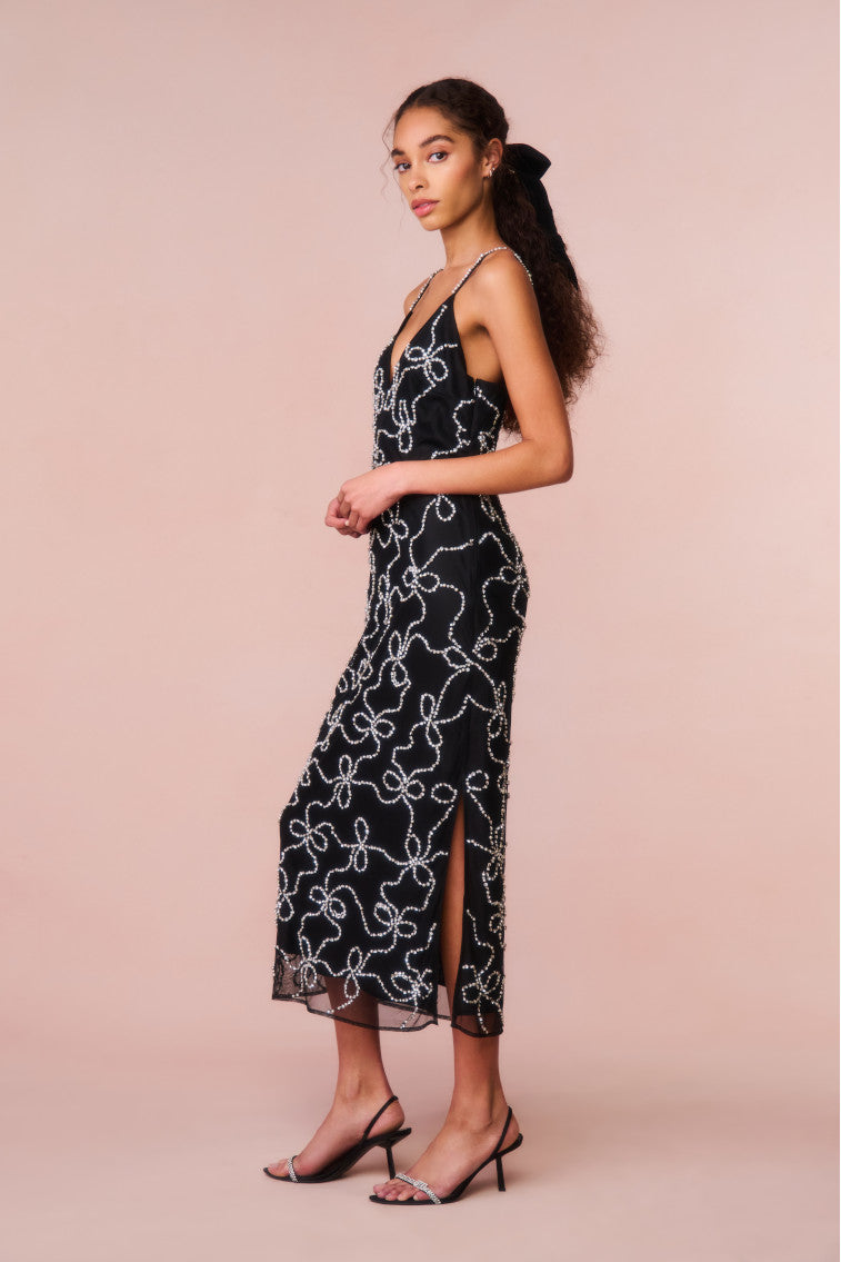 Kaylen Embellished Midi Dress-morningim