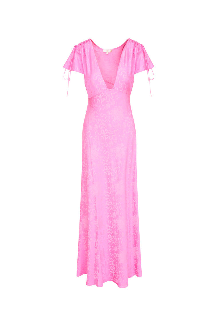 Loulou Jacquard Printed Maxi Dress-morningim