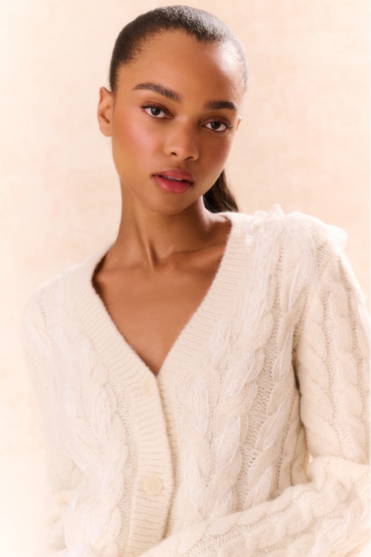 Louella Wool Knit Cardigan - SNOW-morningim