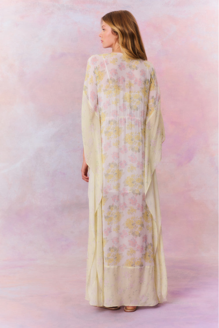 Lupine Chiffon Mixed Print Kaftan-morningim