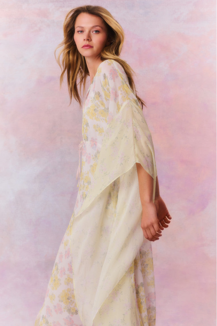Lupine Chiffon Mixed Print Kaftan-morningim