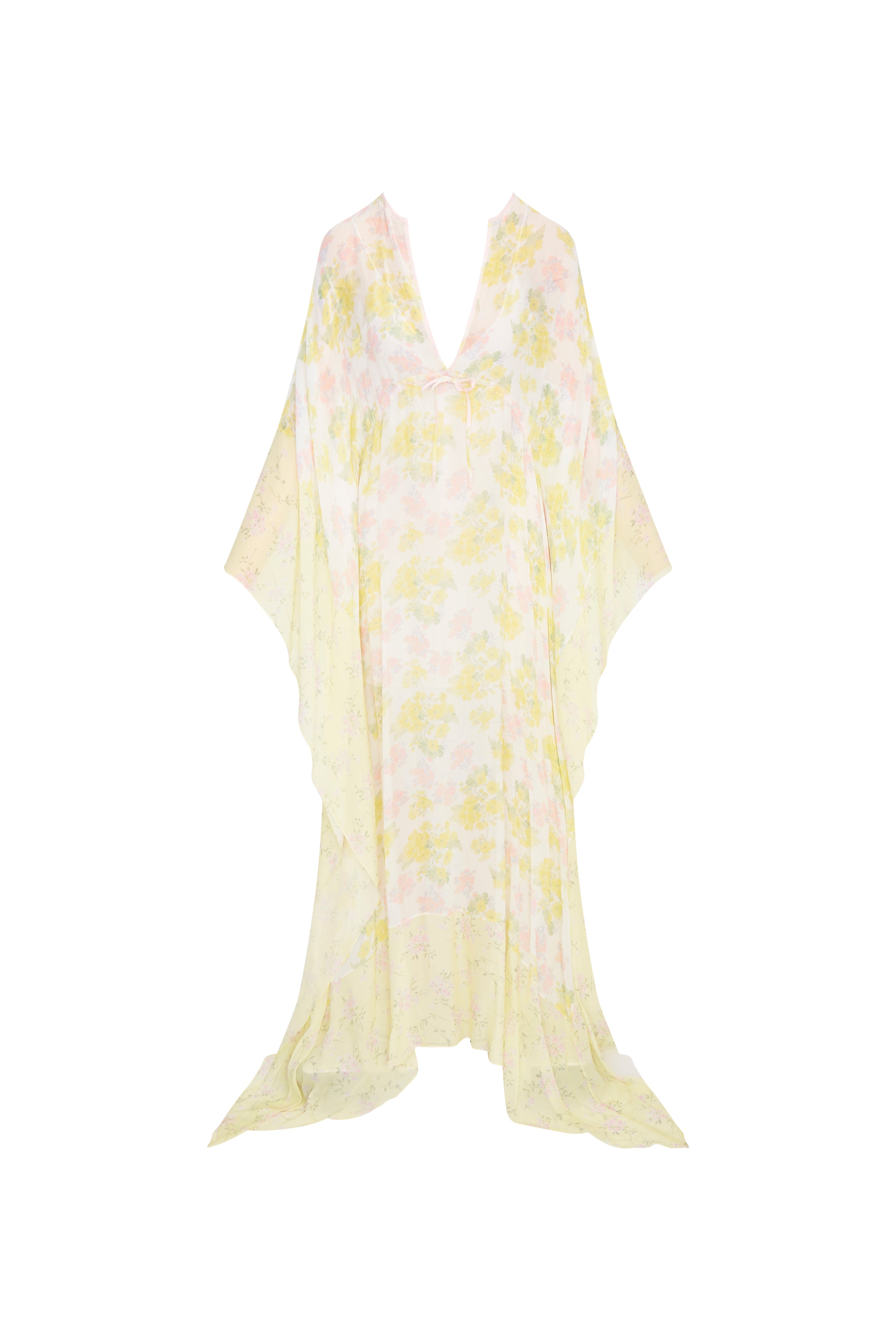 Lupine Chiffon Mixed Print Kaftan-morningim
