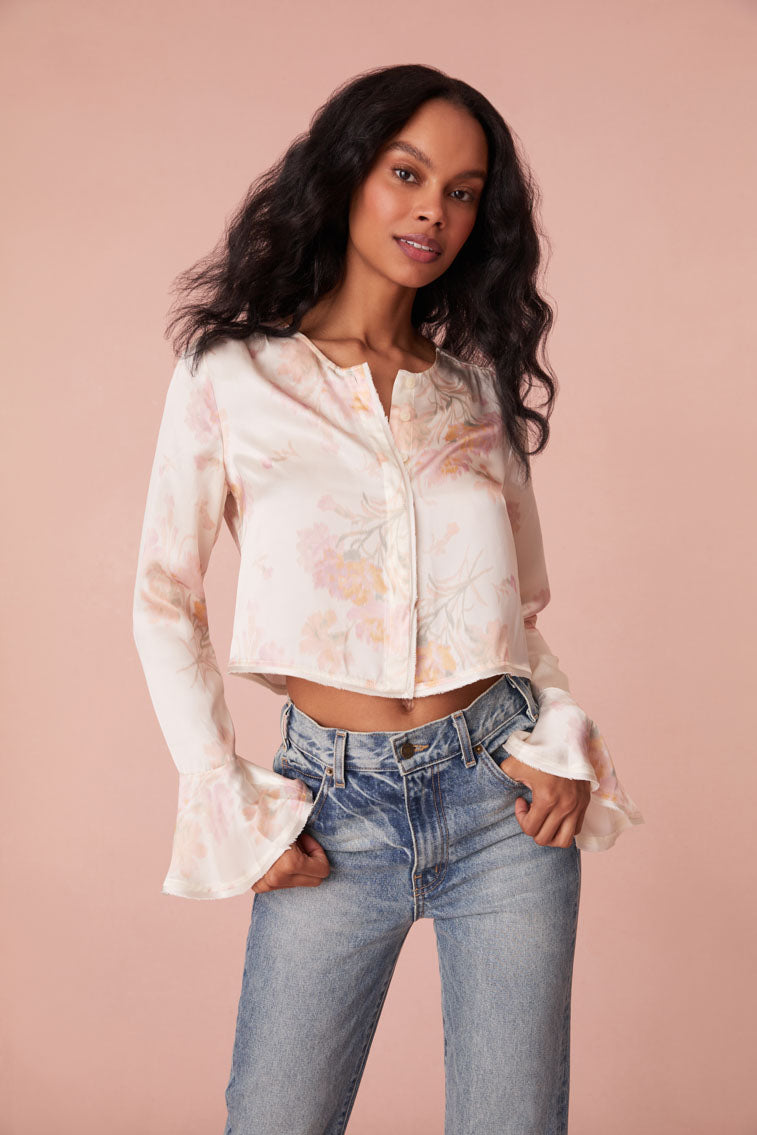 Lyndon Floral Bell Sleeve Top-morningim