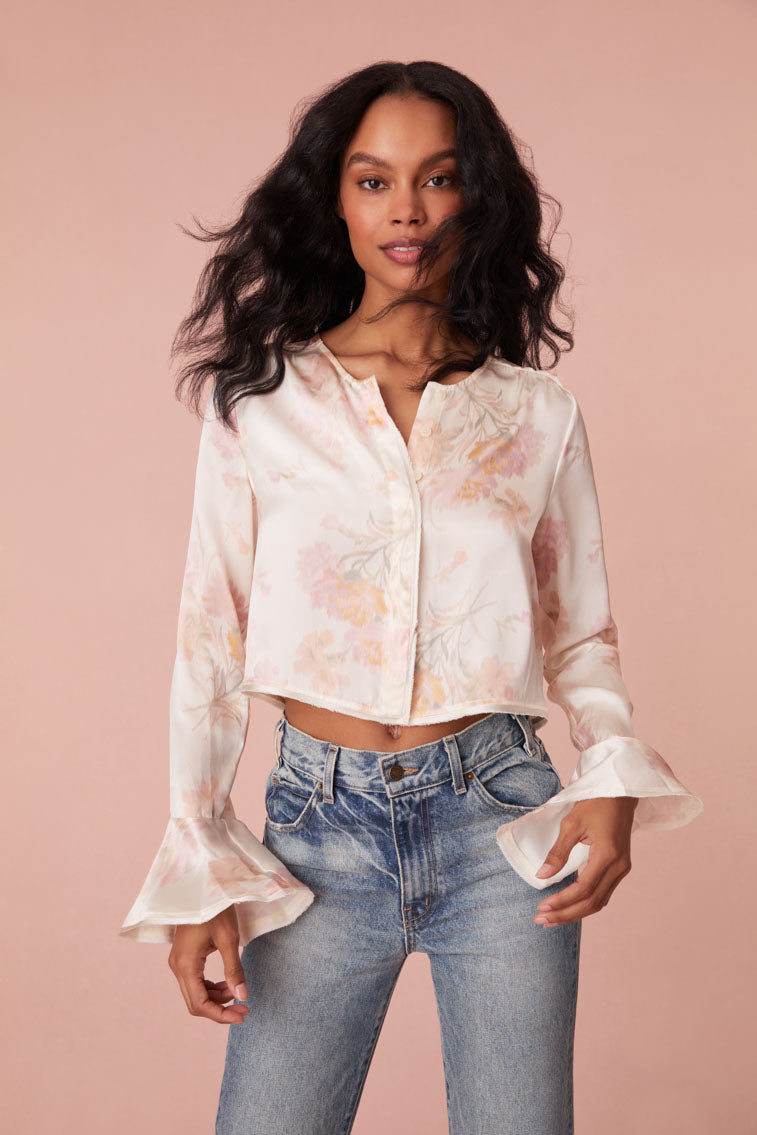 Lyndon Floral Bell Sleeve Top-morningim