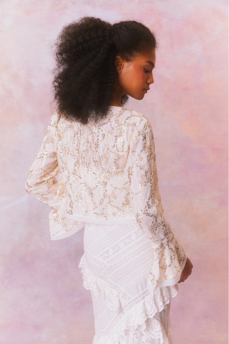 Lyndon Sequin Lace Long Sleeve Top-morningim