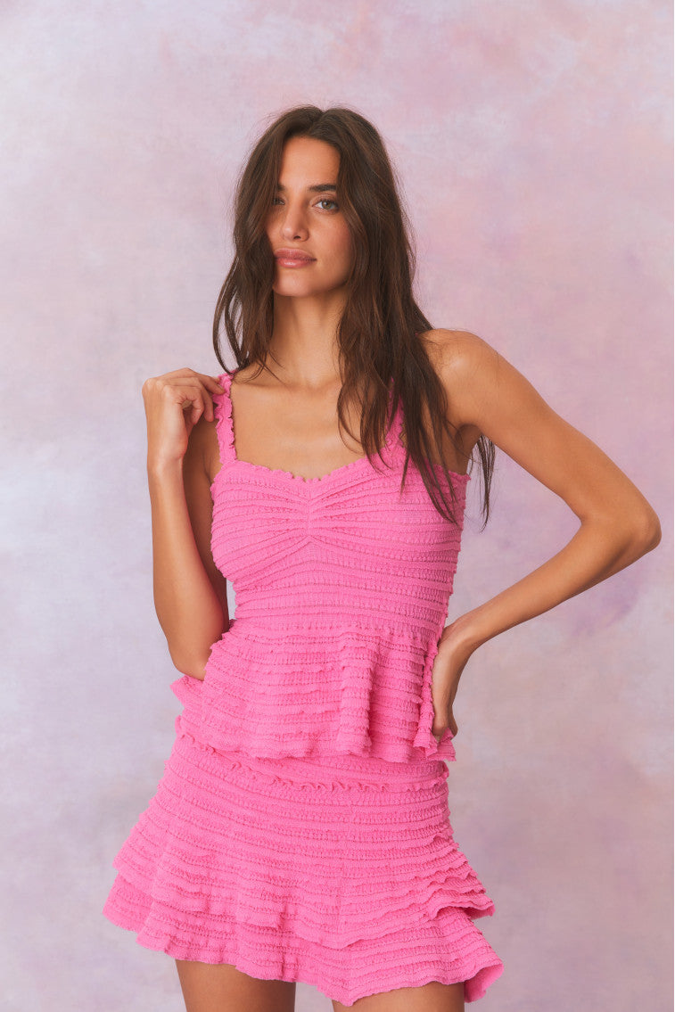 Macaw Cotton Gauze Mini Tier Skirt-morningim