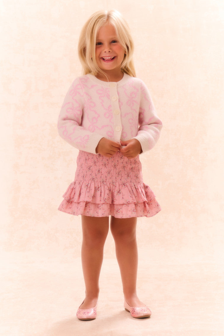 Girls Marlowen Bow Print Cardigan-morningim