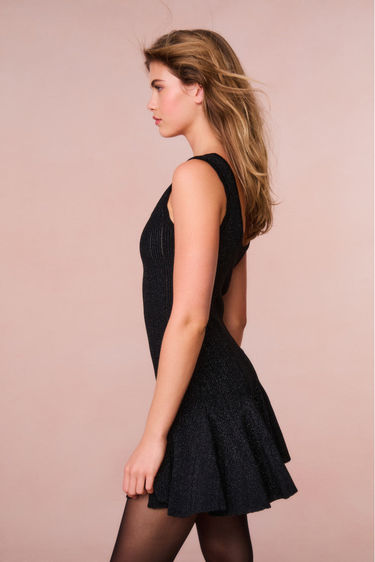 Maryanne Metallic Knit Mini Dress-morningim