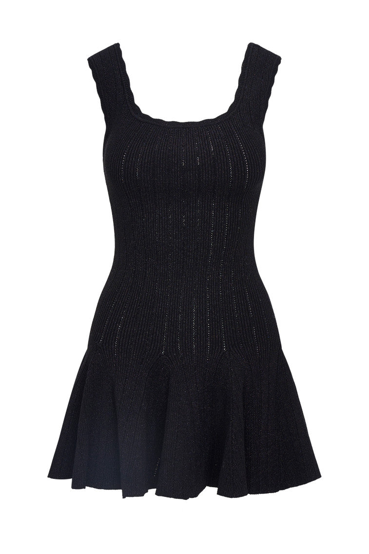 Maryanne Metallic Knit Mini Dress-morningim