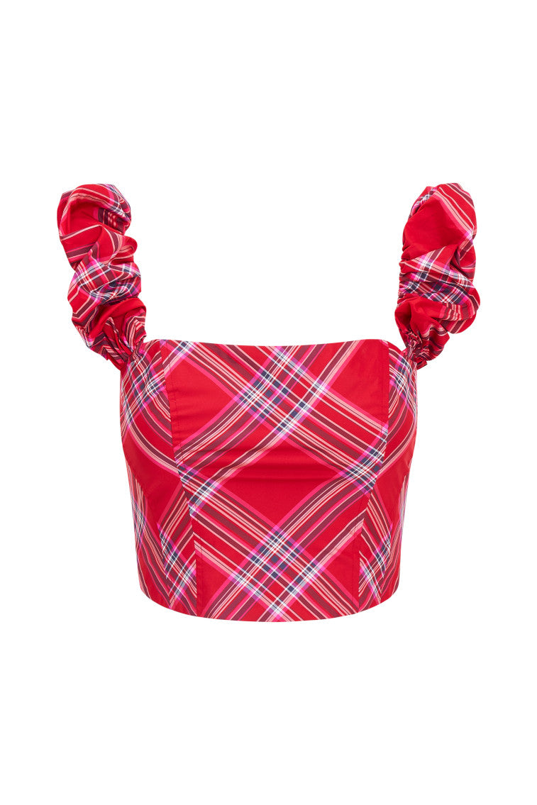 Maryjane Tartan Bustier Top-morningim