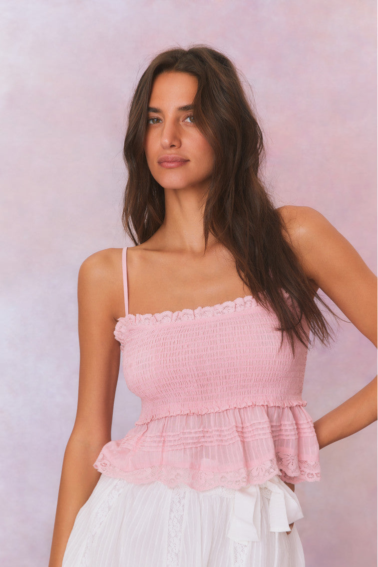 Marzenia Cotton Smocked Top-morningim