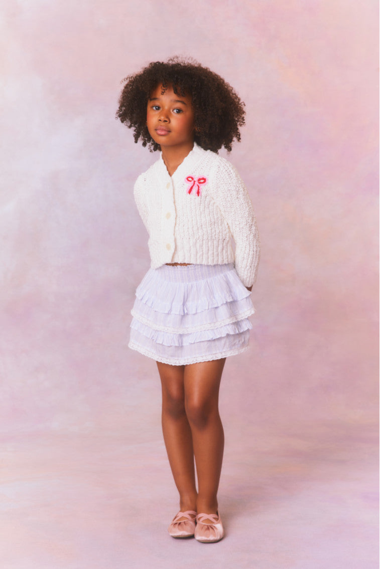 Girls Menna Bow Cardigan-morningim