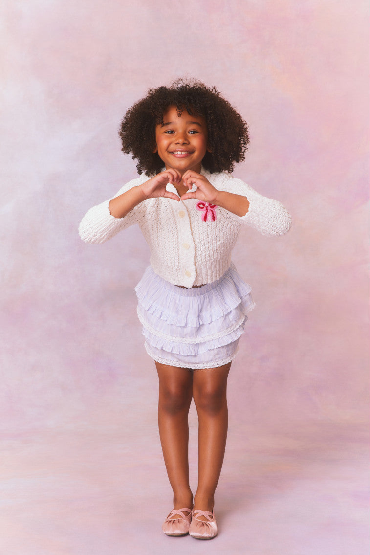 Girls Menna Bow Cardigan-morningim