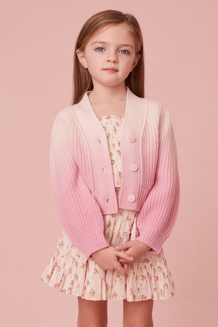 Girls Mini Dip-Dyed Ombré Avignon Cardigan-morningim