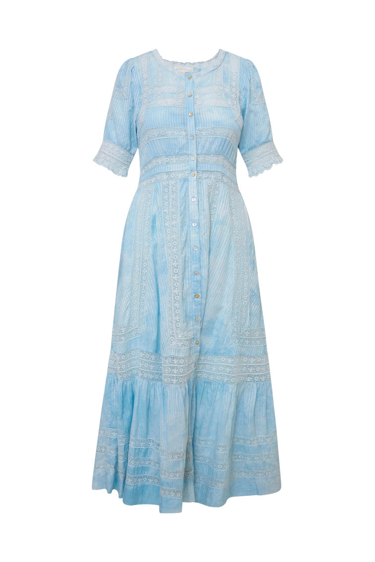 Minka Stripe Hand Dye Lace Maxi Dress-morningim