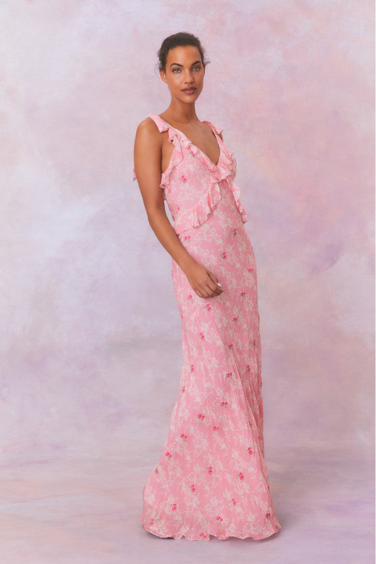 Orcene Floral Maxi Dress-morningim