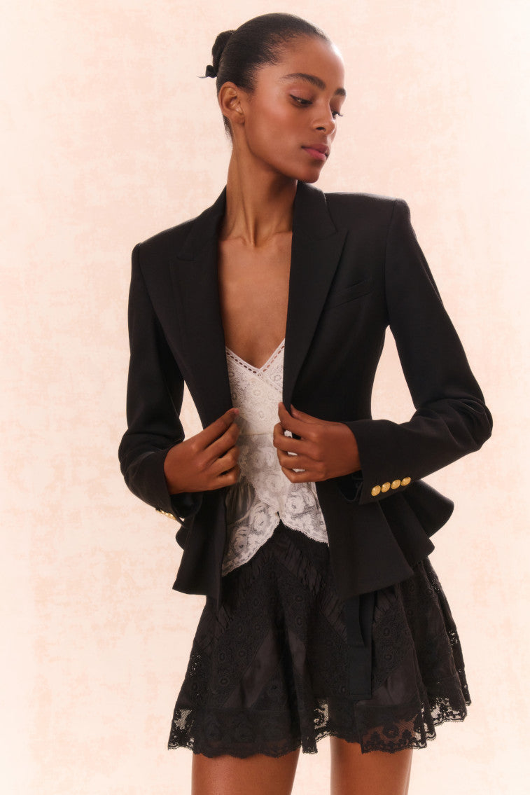 Pantonia Wool-Blend Peplum Blazer-morningim