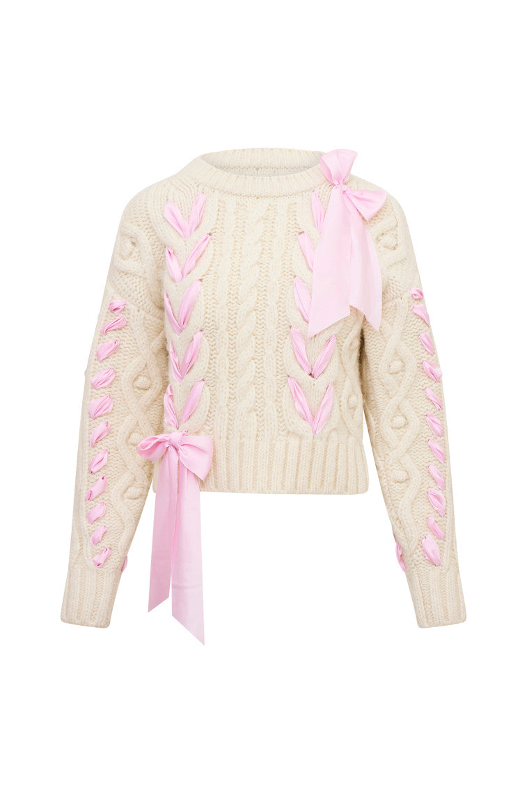Parson Alpaca-Blend Ribbon Pullover - ICY BLUSH-morningim