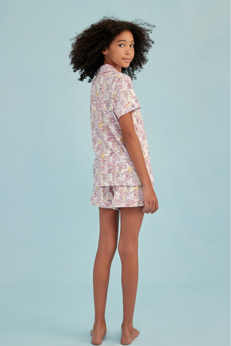 Roller Rabbit x Morningim Preppy Patchwork Women's Polo Pajama-morningim