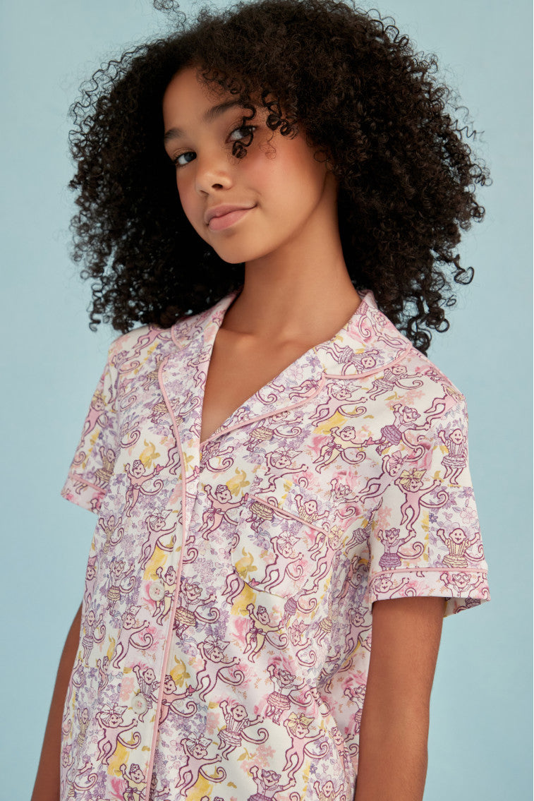 Roller Rabbit x Morningim Preppy Patchwork Women's Polo Pajama-morningim