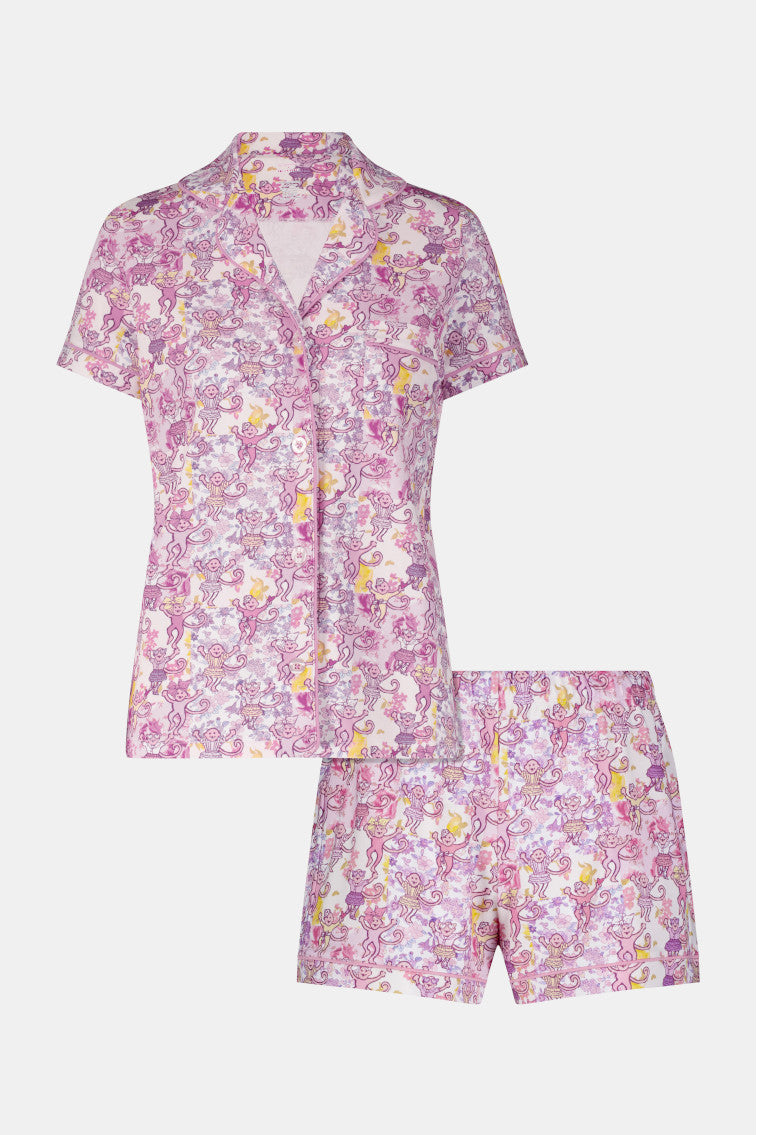 Roller Rabbit x Morningim Preppy Patchwork Women's Polo Pajama-morningim